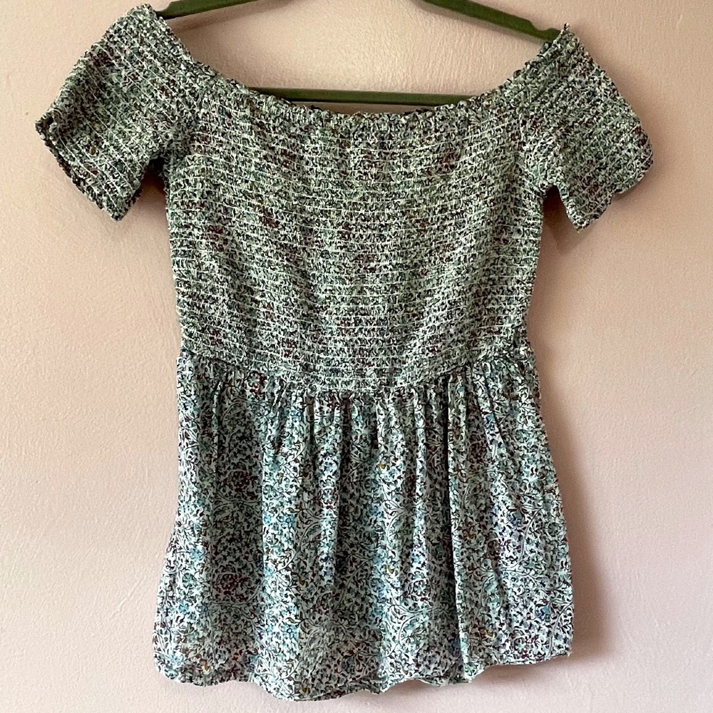 Off the Shoulder Peplum Top Floral Size Small Tall